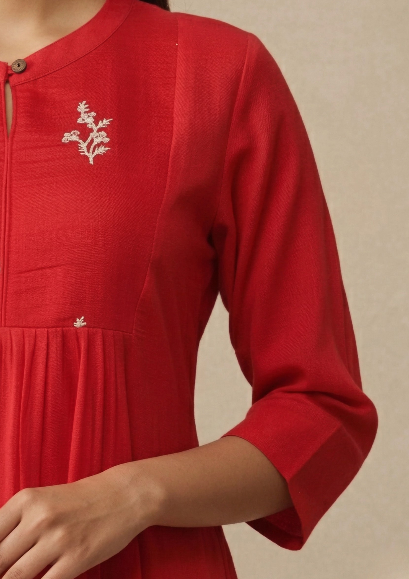 A-Linien Kleid aus Baumwolle mit Knopfleiste | Velnorah