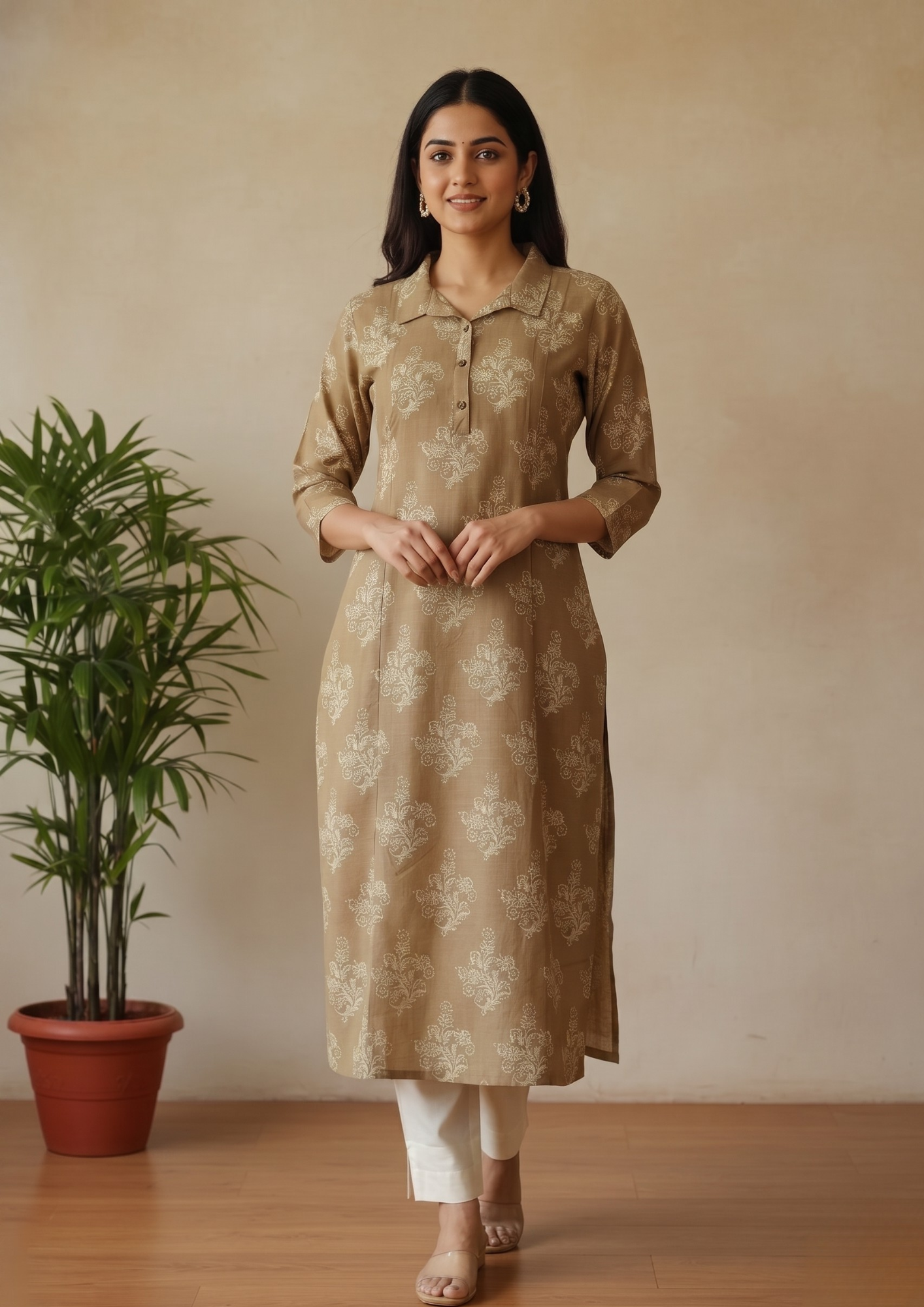 A-Linien Kleid mit Knopfleiste und lockerer Passform | Velnorah