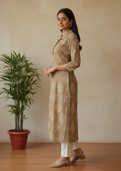 A-Linien Kleid mit Knopfleiste und lockerer Passform | Velnorah