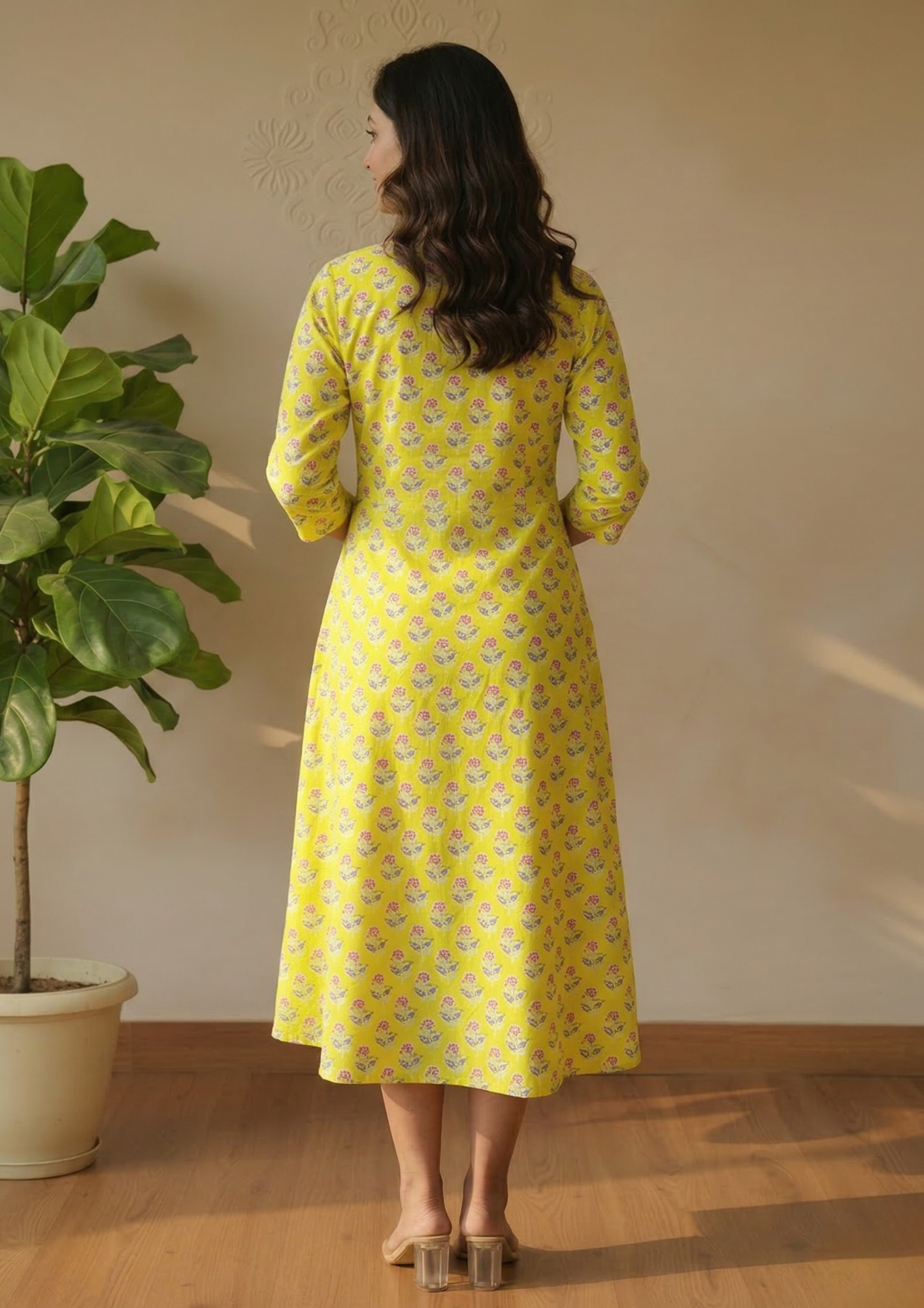 A-Linien Baumwollkleid mit Print | Velnorah