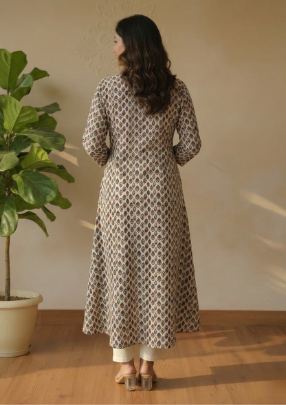 A-Linien Baumwollkleid mit Muster | Velnorah