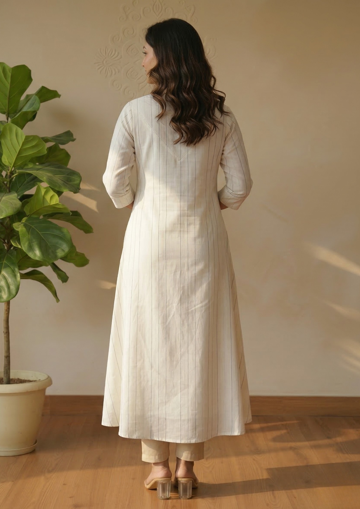 Baumwolle A-Linien Kurta für Damen – Elegantes Oberteil mit Taschen | Velnorah
