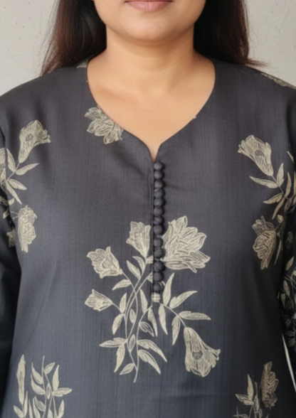 Elegante Bedruckte Gerade Kurta mit Allover-Print | Velnorah