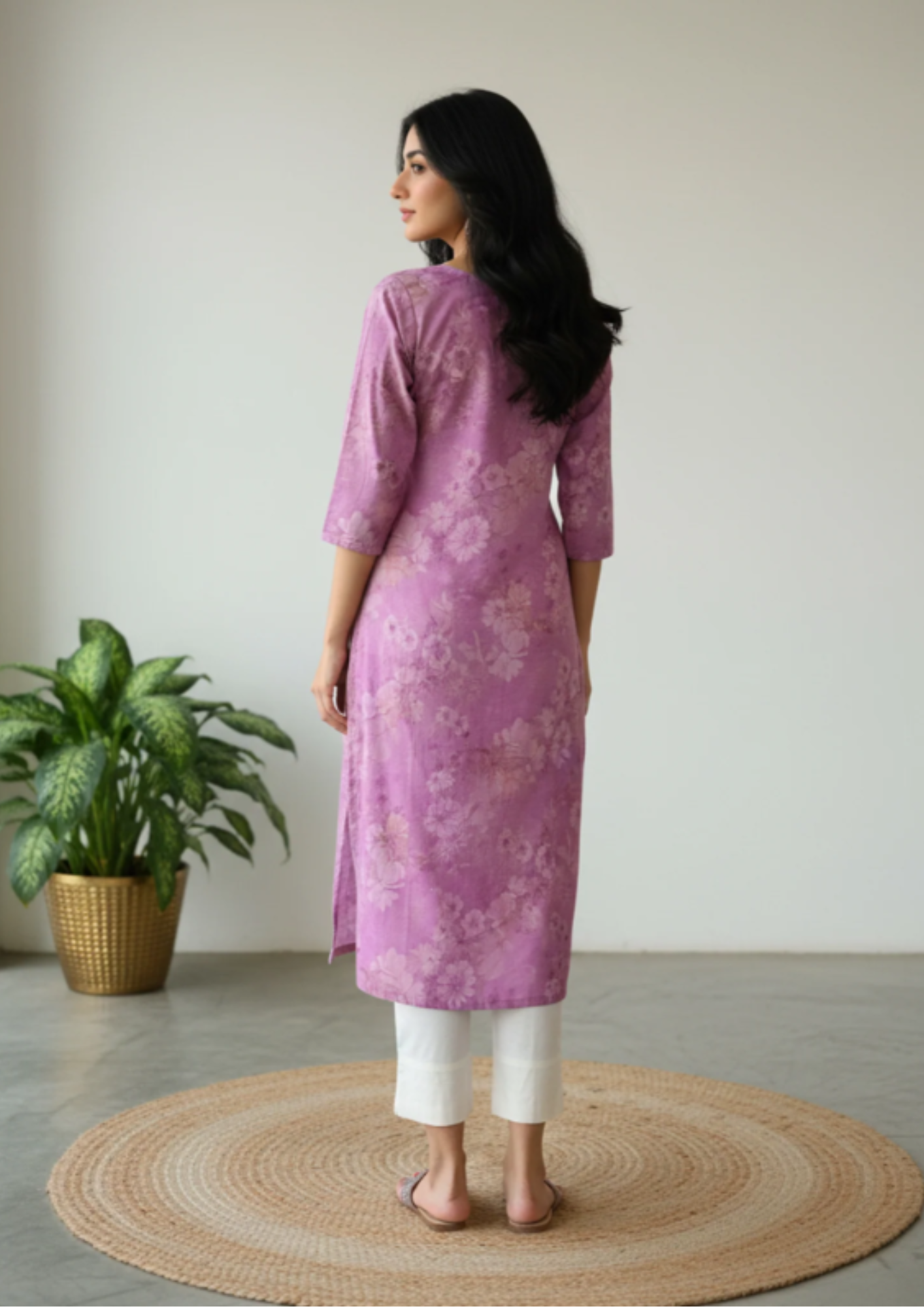 Gerade Kurta Kleid aus Baumwolle | Velnorah