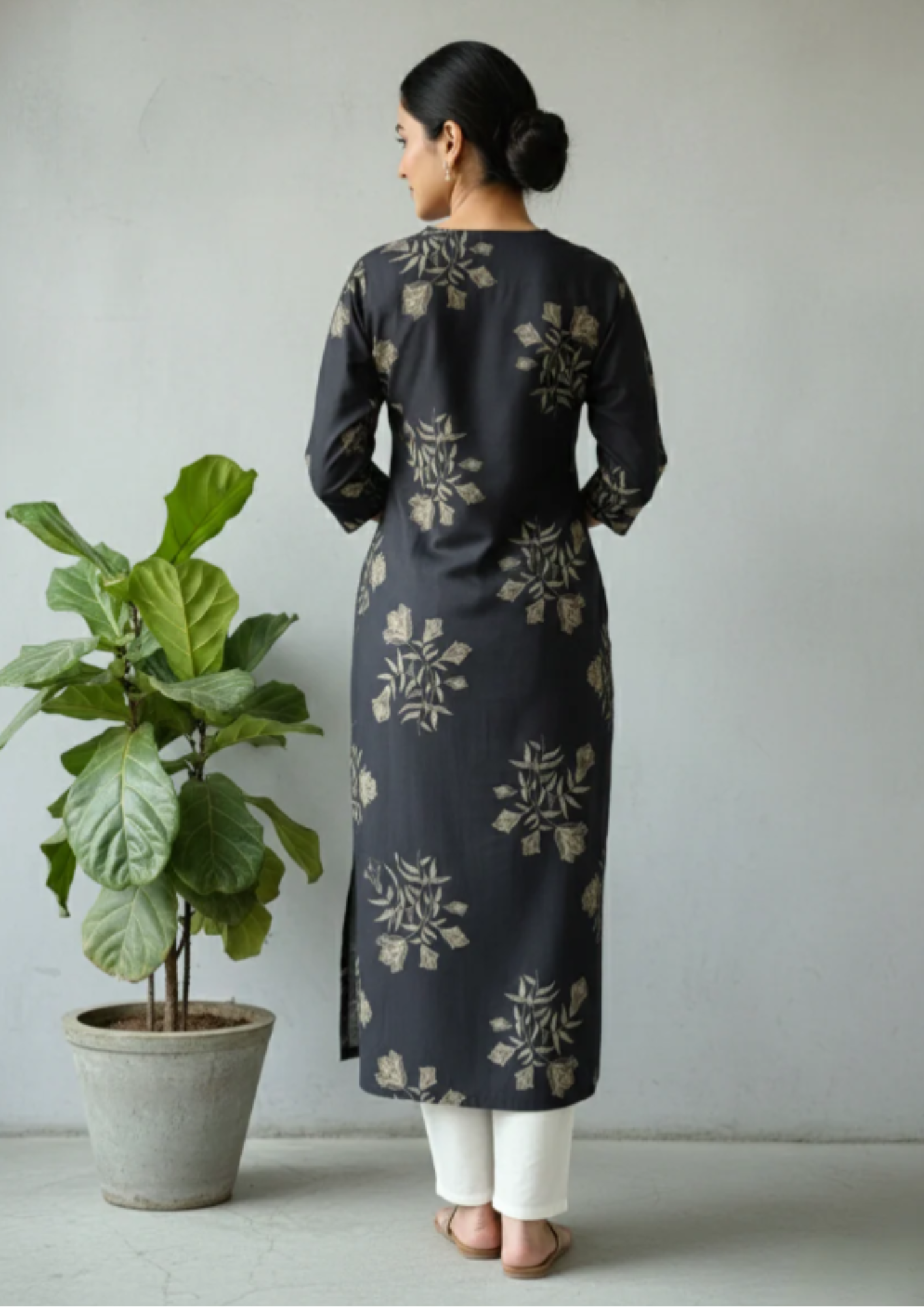 Elegante Bedruckte Gerade Kurta mit Allover-Print | Velnorah