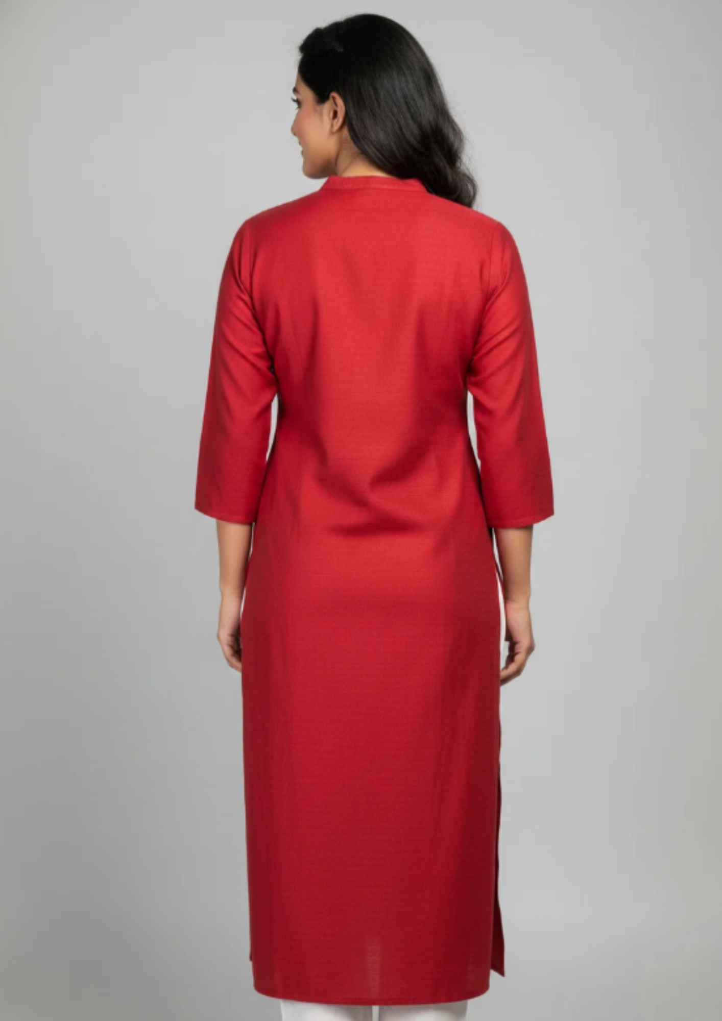 Gerade Kurta Kleid aus Baumwollmischung | Velnorah