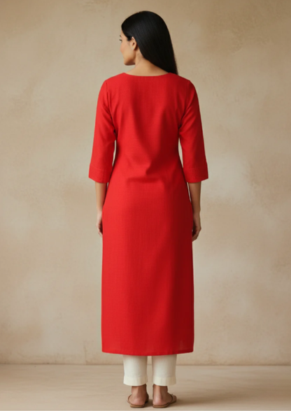 Gerade Kurta Kleid aus Viskose (Rayon) | Velnorah