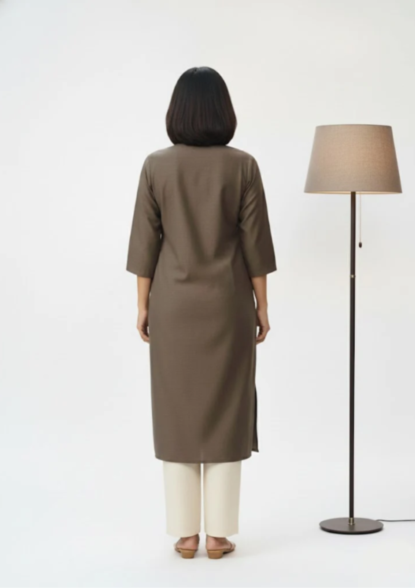 Gerade Kurta Kleid aus Baumwollmischung | Velnorah