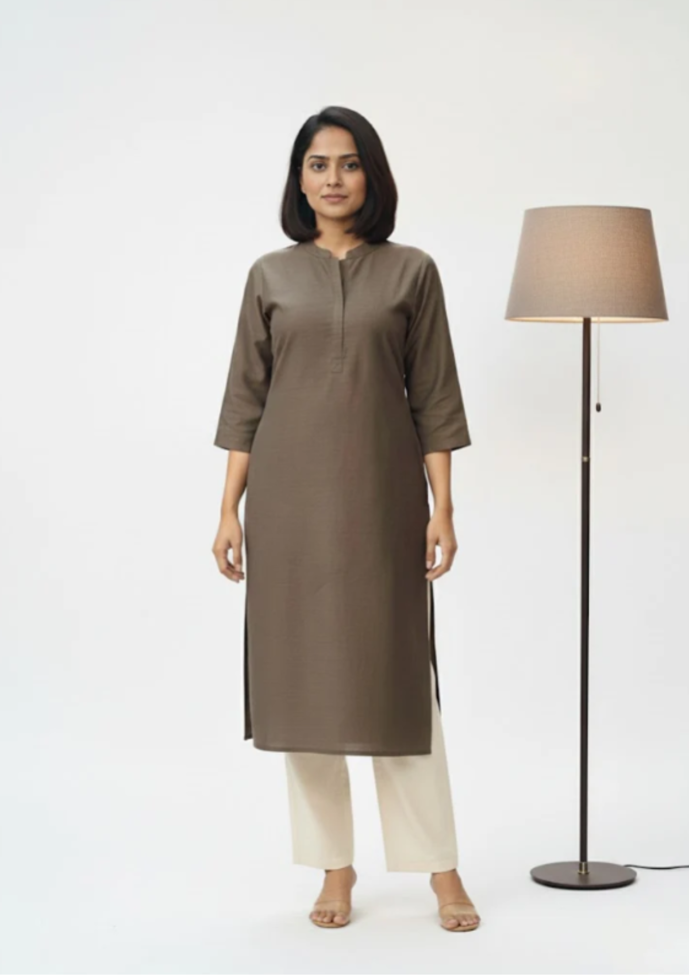 Gerade Kurta Kleid aus Baumwollmischung | Velnorah
