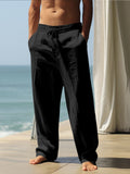 Herren Sommerhose in Leinenoptik mit Gummibund