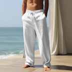 Herren Bequeme Leinenhose mit elastischem Bund und seitlichen Taschen Velnorah