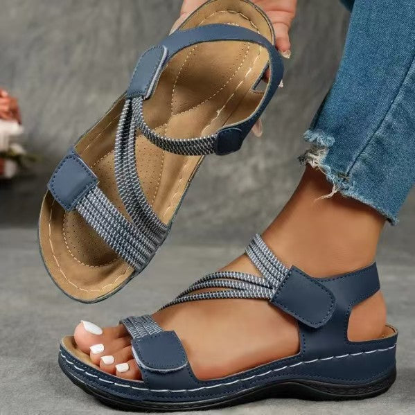 Damen Sommersandalen mit Fußbett und verstellbaren Riemen