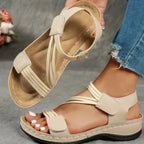 Damen Sommersandalen mit Fußbett und verstellbaren Riemen
