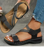 Damen Sommersandalen mit Fußbett und verstellbaren Riemen