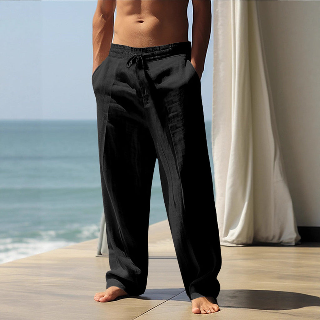 Herren Sommerhose in Leinenoptik mit Gummibund