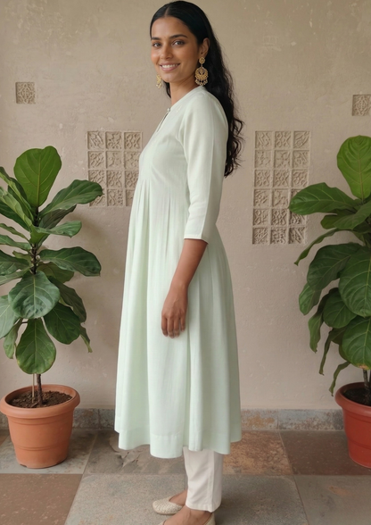 A-Linien Kleid aus Baumwolle mit Knopfleiste | Velnorah