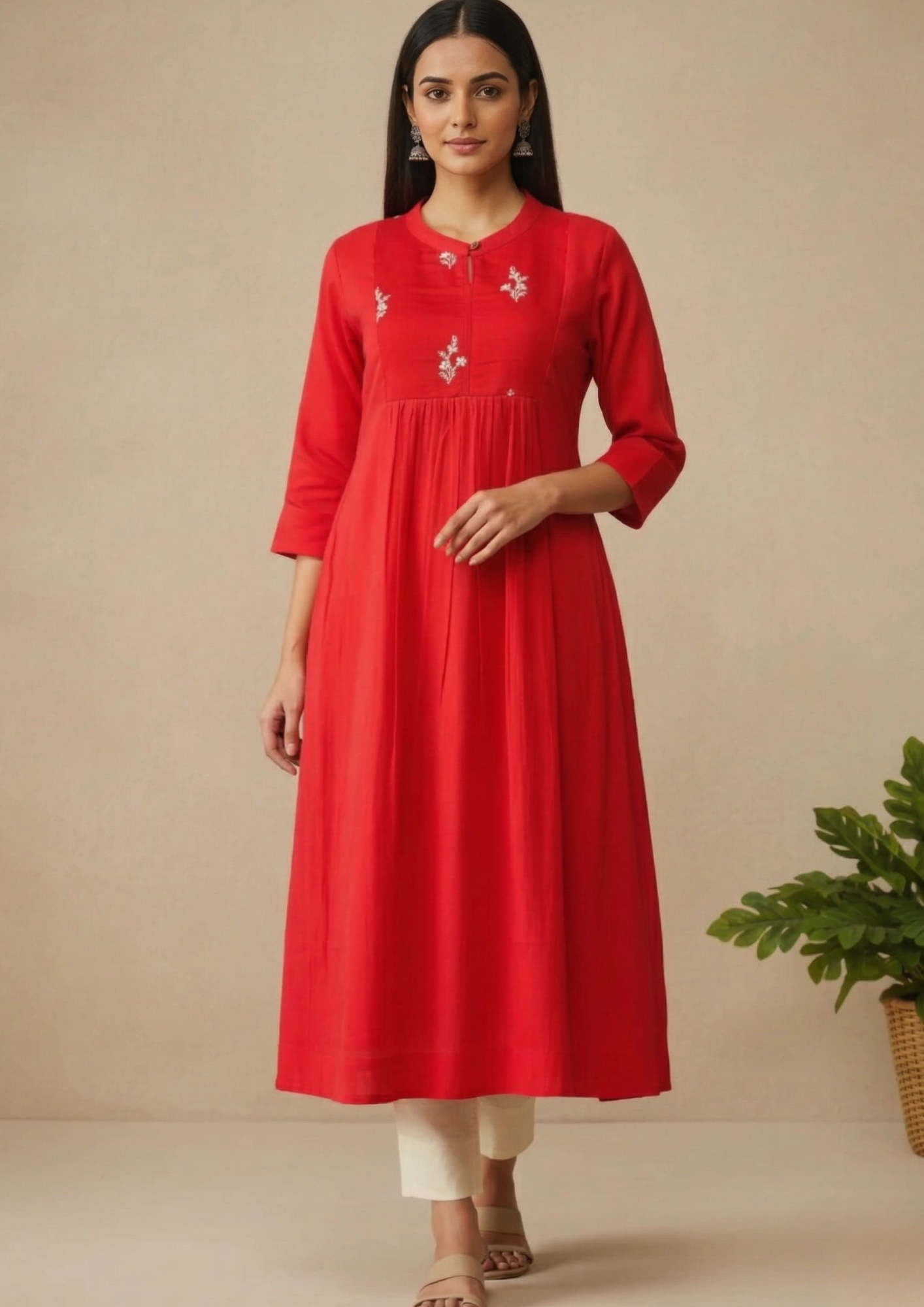 A-Linien Kleid aus Baumwolle mit Knopfleiste | Velnorah