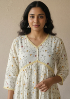 A-Linien Kleid aus Baumwolle mit Muster | Velnorah