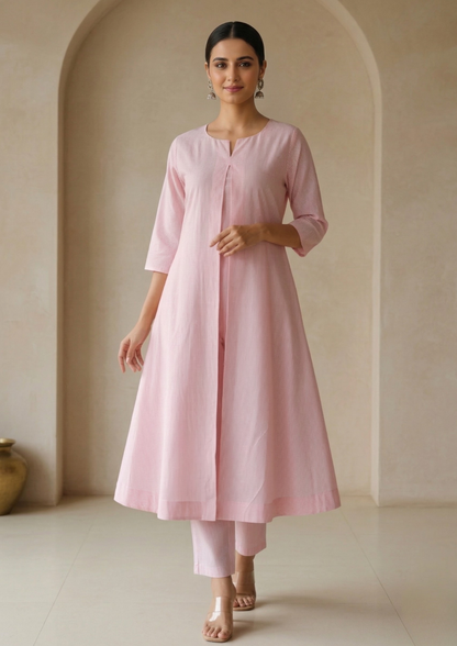A-Linien Kleid aus Baumwolle mit Streifen | Velnorah