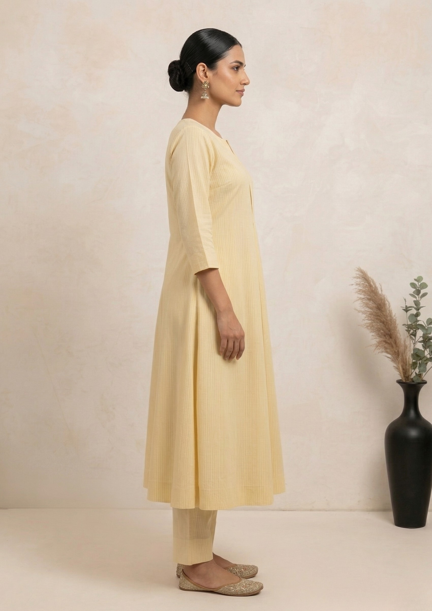 A-Linien Kleid aus Baumwolle mit Streifen | Velnorah