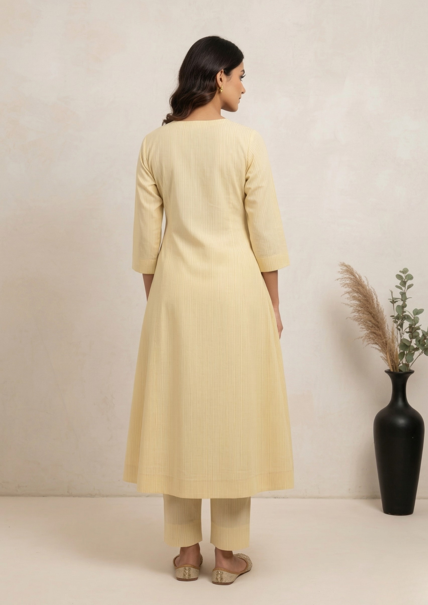 A-Linien Kleid aus Baumwolle mit Streifen | Velnorah
