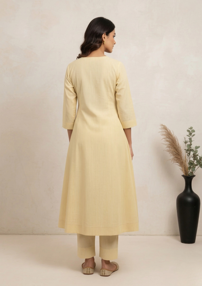 A-Linien Kleid aus Baumwolle mit Streifen | Velnorah