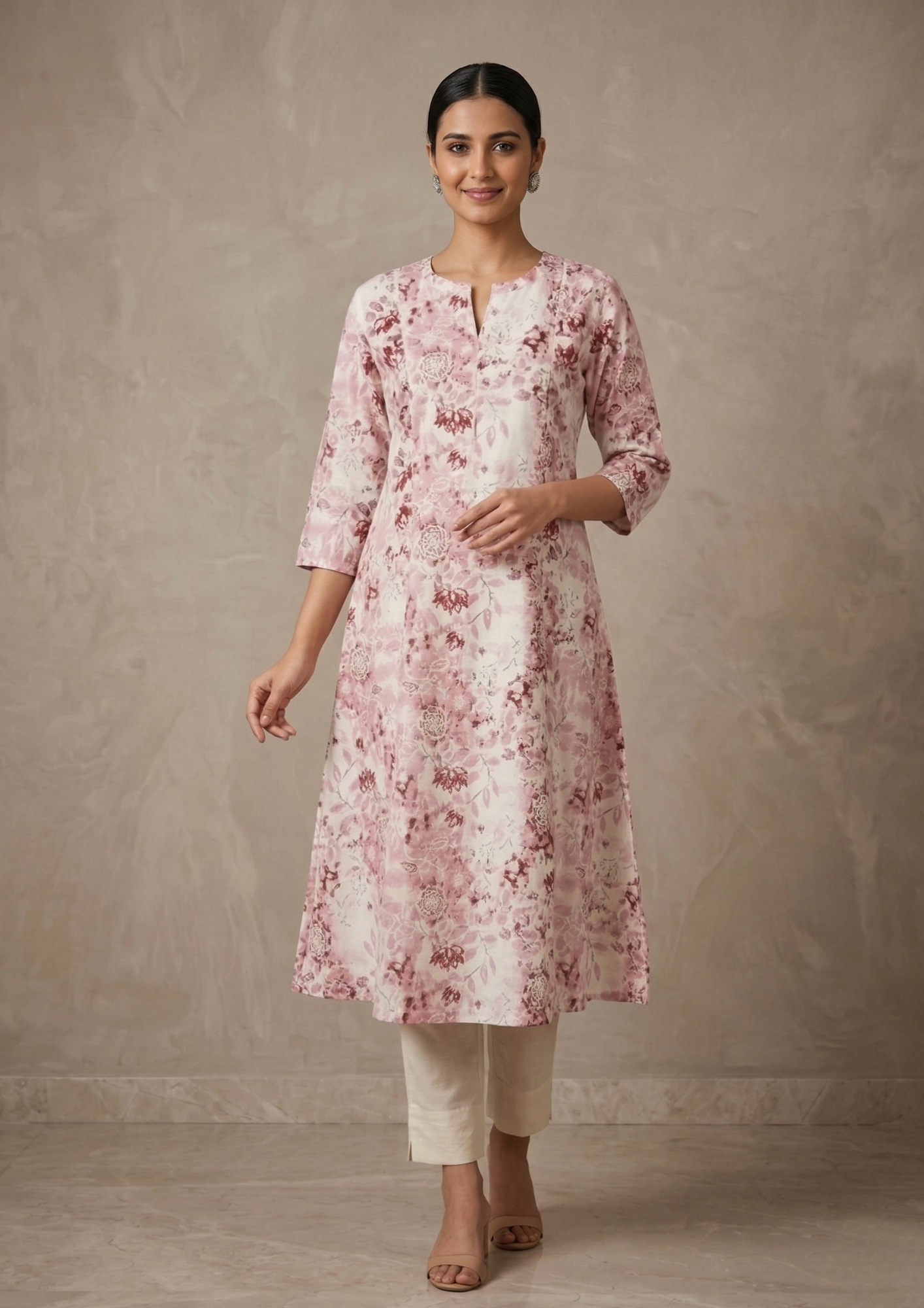 A-Linien Kleid aus Baumwolle mit Druck | Velnorah