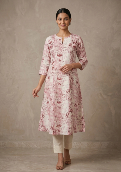 A-Linien Kleid aus Baumwolle mit Druck | Velnorah