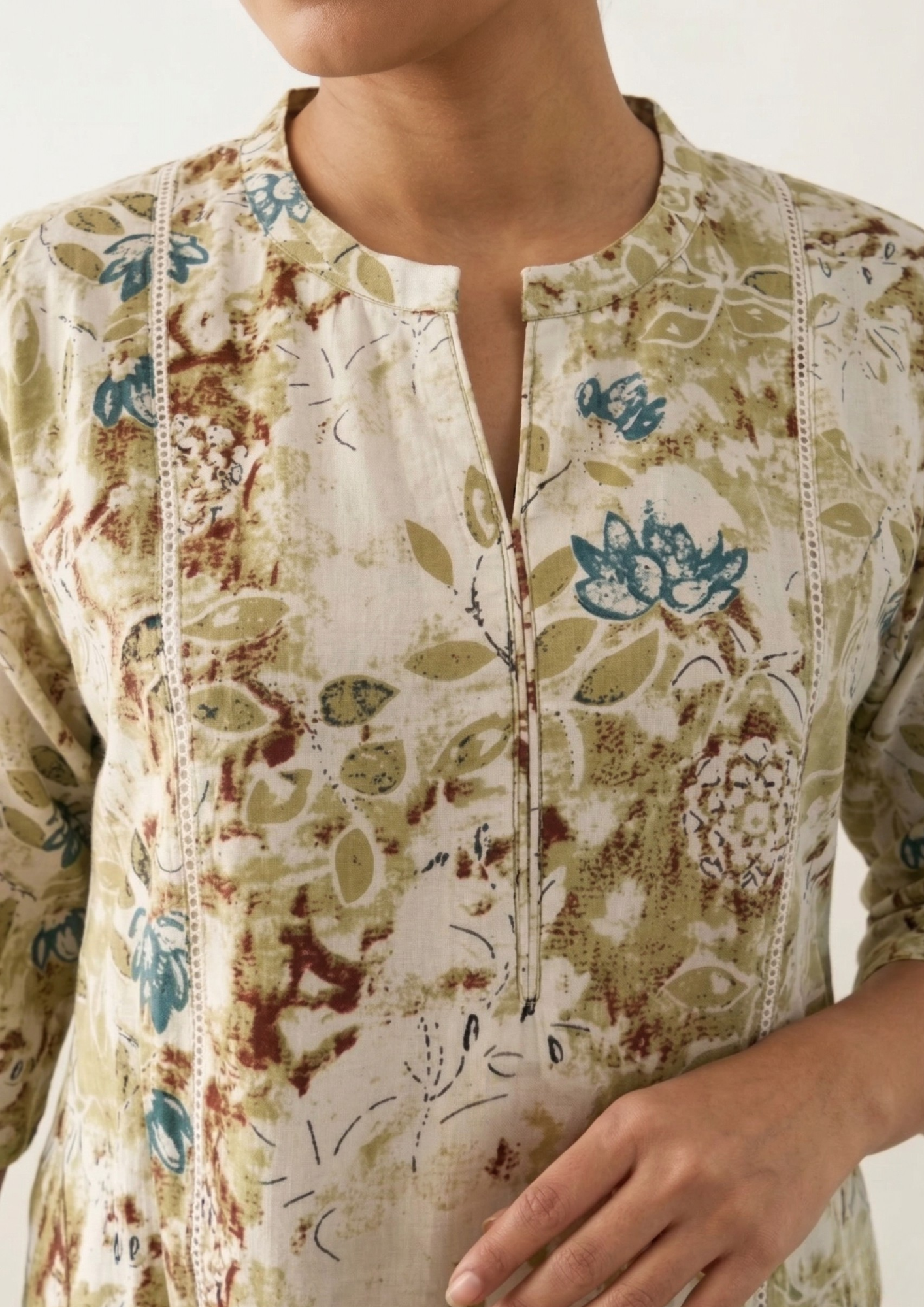 A-Linien Kleid aus Baumwolle mit Druck | Velnorah