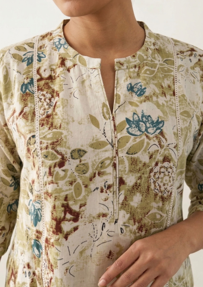 A-Linien Kleid aus Baumwolle mit Druck | Velnorah