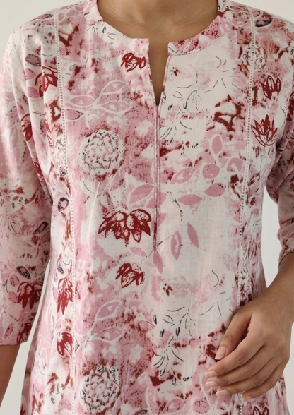A-Linien Kleid aus Baumwolle mit Druck | Velnorah