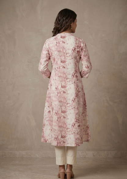 A-Linien Kleid aus Baumwolle mit Druck | Velnorah