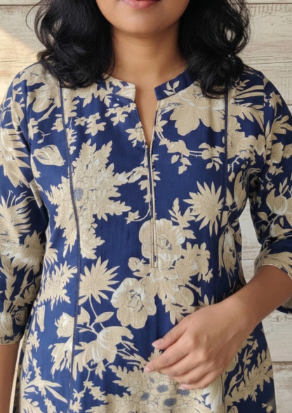 A-Linien Kleid aus Baumwolle mit Druck | Velnorah