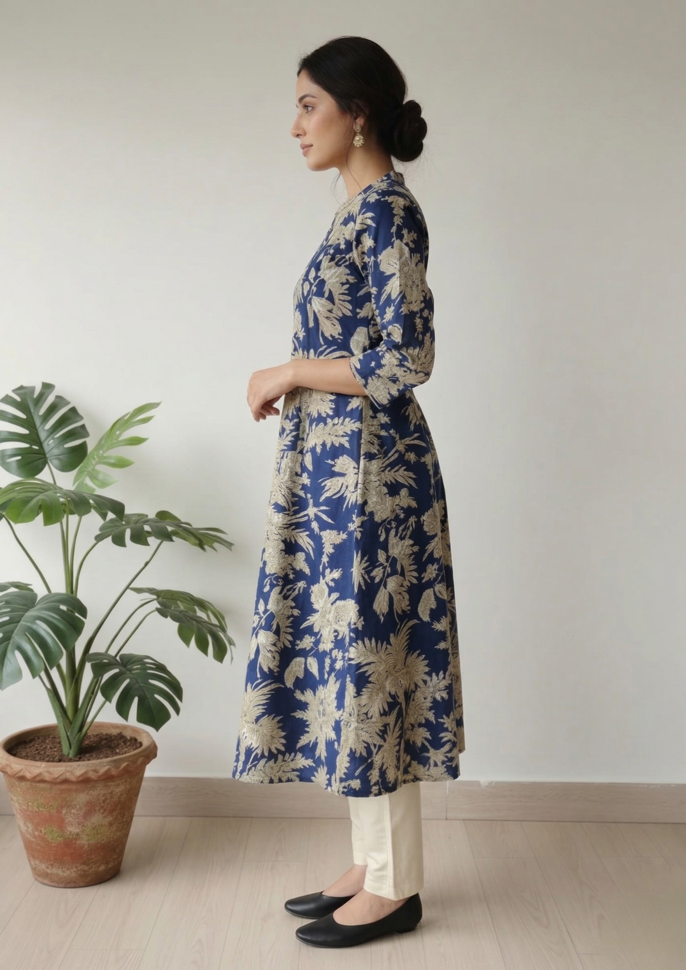 A-Linien Kleid aus Baumwolle mit Druck | Velnorah
