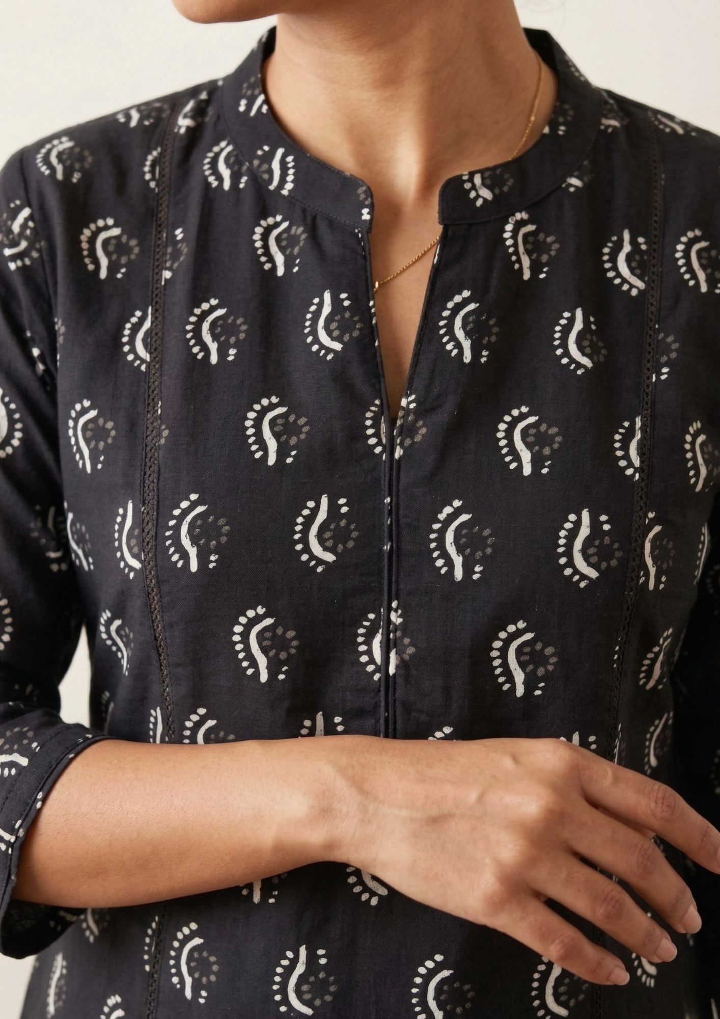 A-Linien Kleid aus Baumwolle mit Druck | Velnorah
