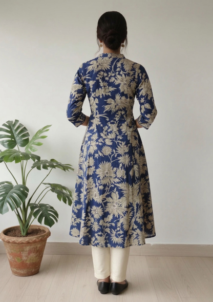 A-Linien Kleid aus Baumwolle mit Druck | Velnorah