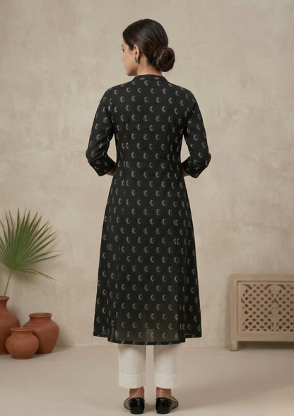 A-Linien Kleid aus Baumwolle mit Druck | Velnorah