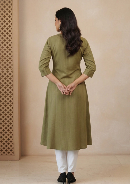 A-Linien Kleid aus Baumwolle schlicht | Velnorah