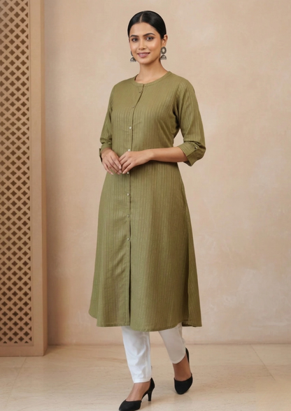 A-Linien Kleid aus Baumwolle schlicht | Velnorah