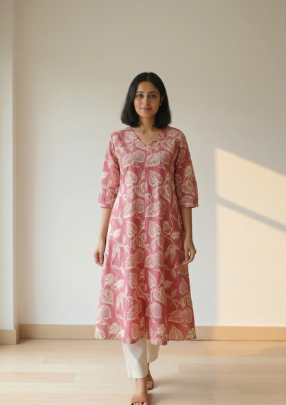 A-Linien Kleid aus Baumwolle mit großem Blumenprint in Schwarz | Velnorah