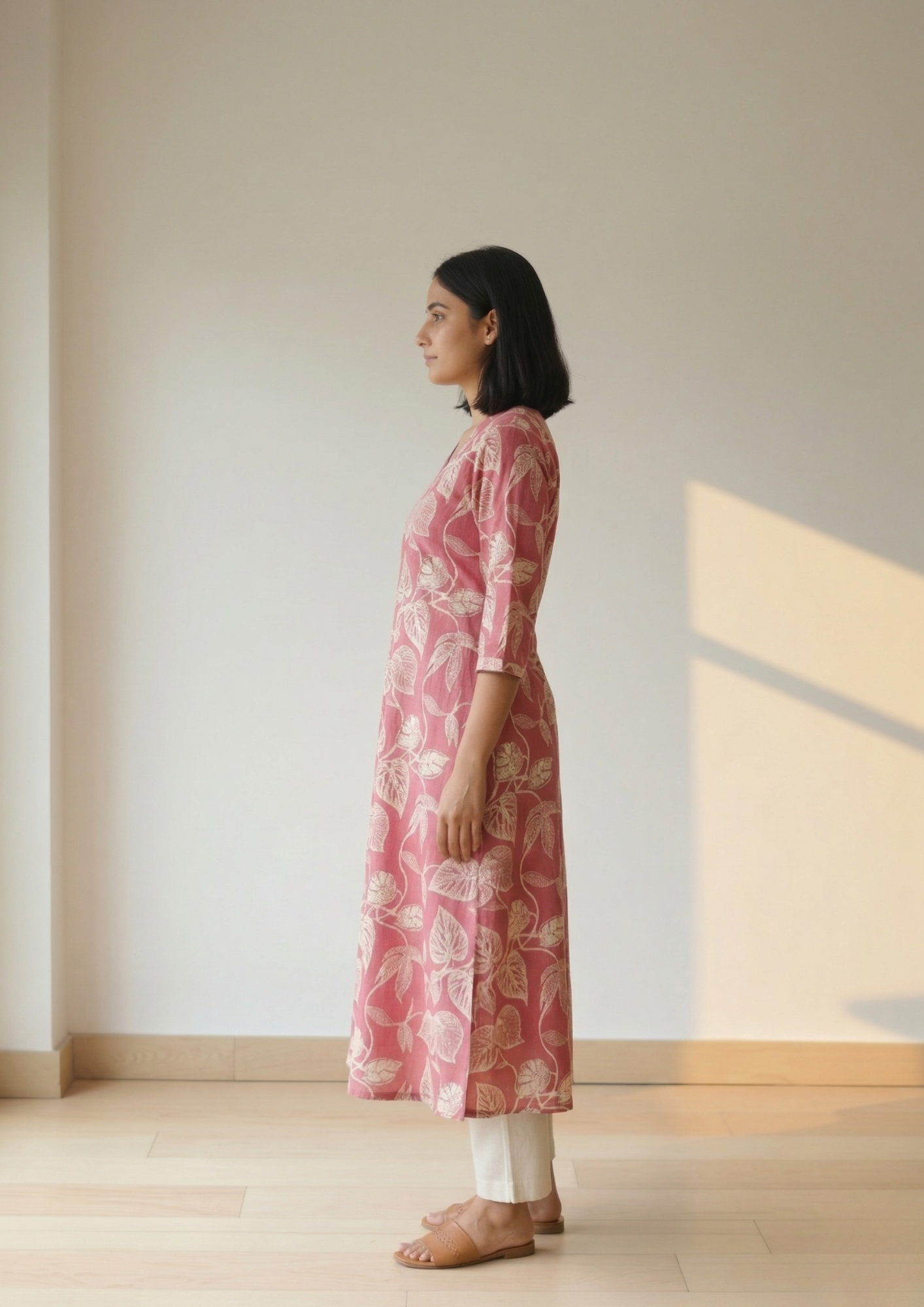 A-Linien Kleid aus Baumwolle mit großem Blumenprint in Schwarz | Velnorah