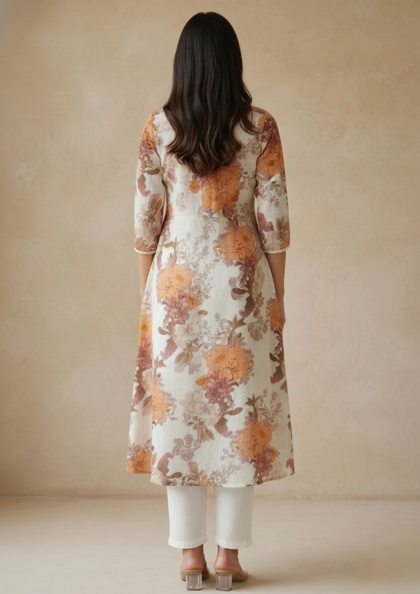 A-Linien Kleid aus Baumwolle mit Blumenmuster | Velnorah