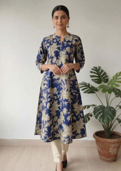 A-Linien Kleid aus Baumwolle mit Druck | Velnorah