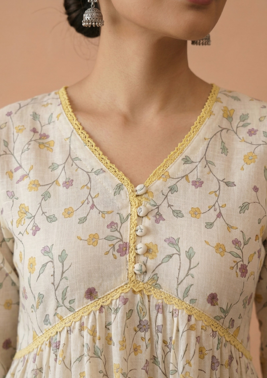 A-Linien Kleid aus Baumwolle mit Muster | Velnorah