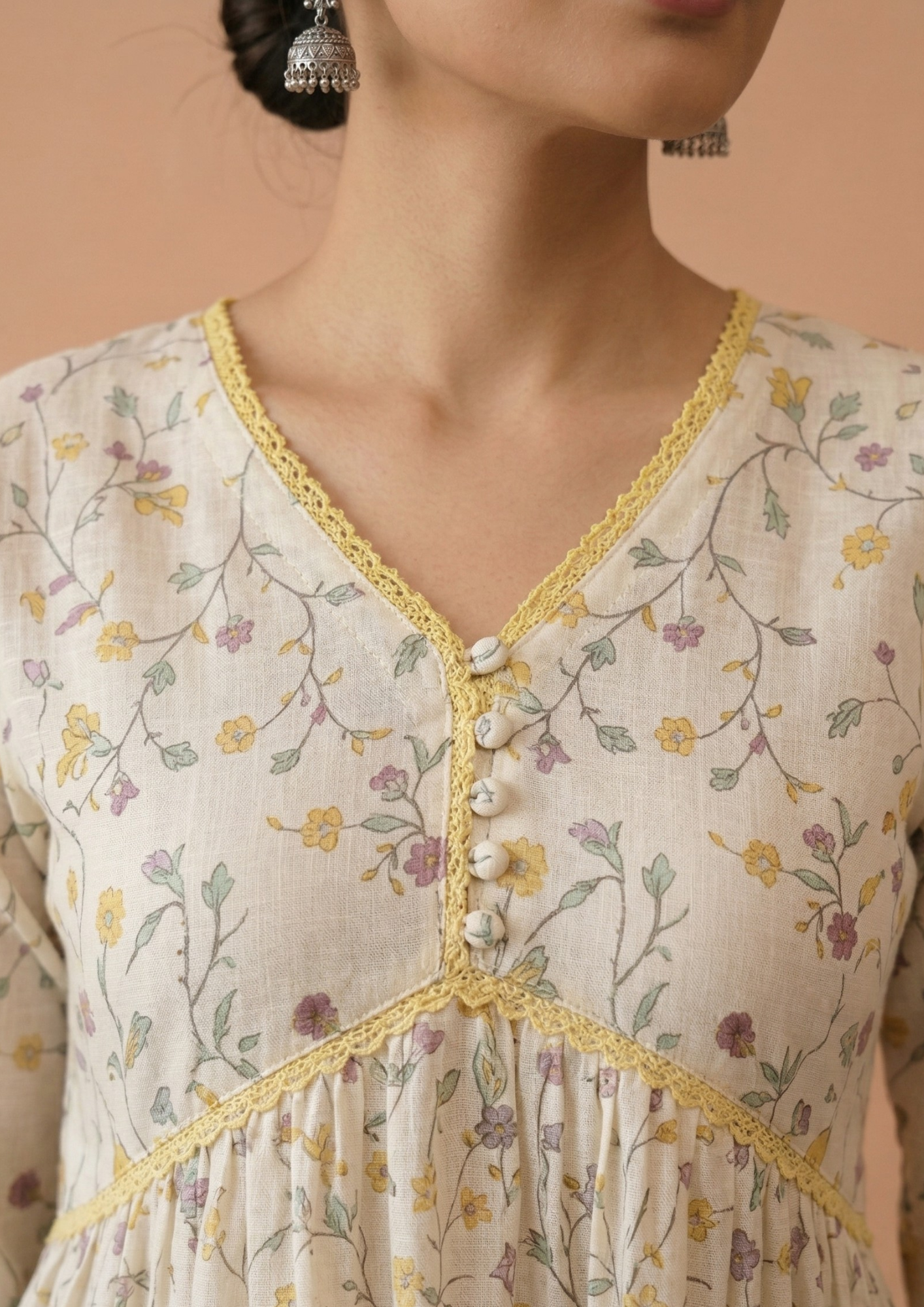 A-Linien Kleid aus Baumwolle mit Muster | Velnorah