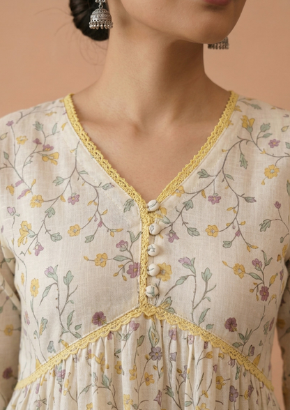 A-Linien Kleid aus Baumwolle mit Muster | Velnorah