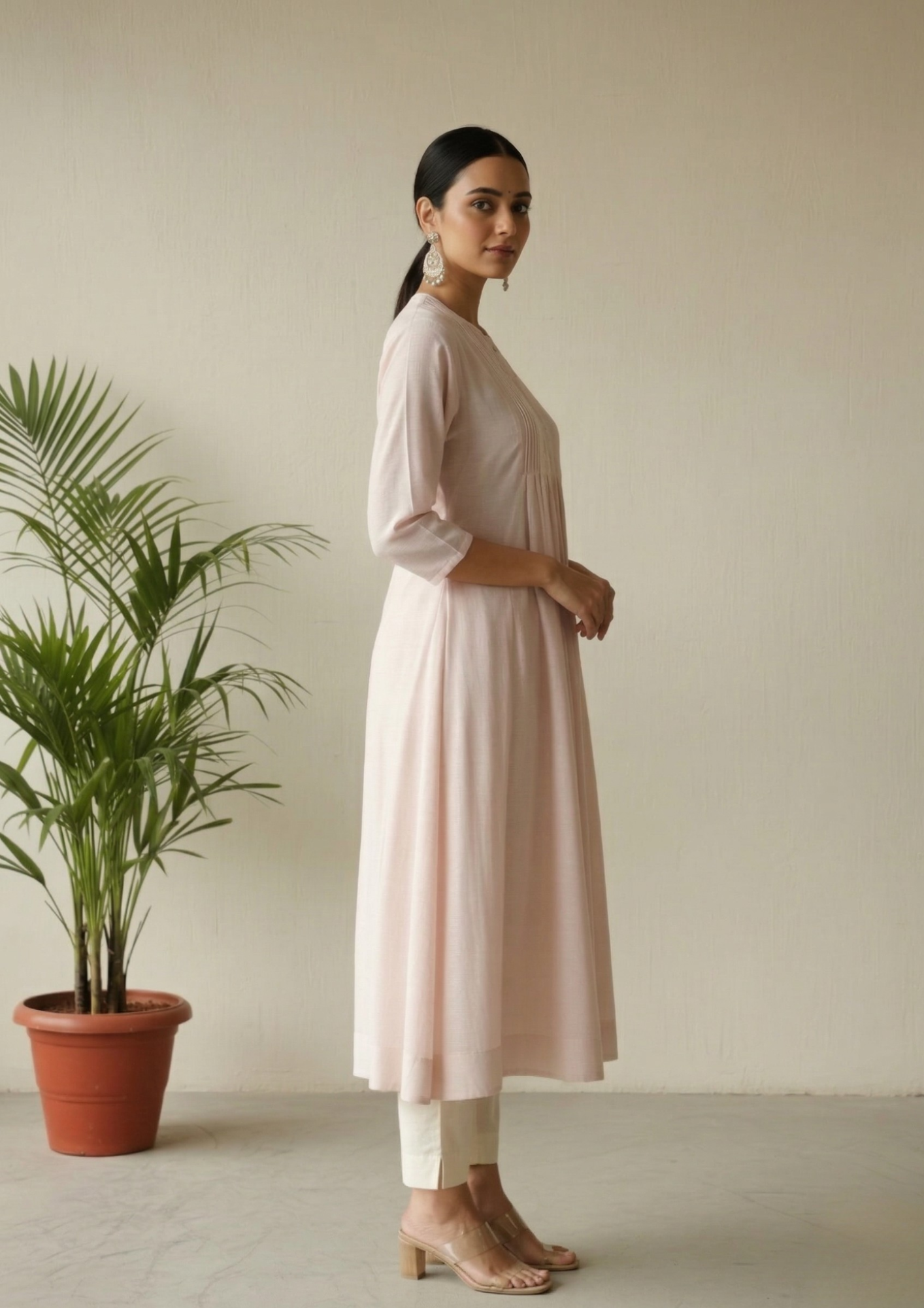 A-Linien Kleid aus Baumwolle mit Knopfleiste | Velnorah
