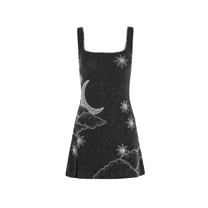 Ärmelloses Mini-Kleid mit Pailletten für Abendveranstaltungen-Velnorah