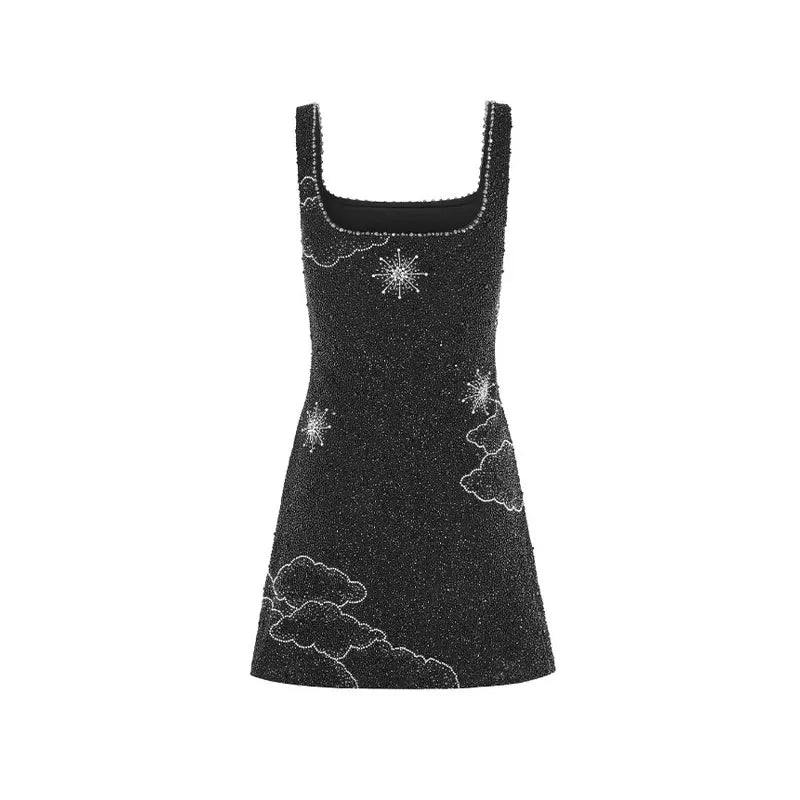 Ärmelloses Mini-Kleid mit Pailletten für Abendveranstaltungen-Velnorah