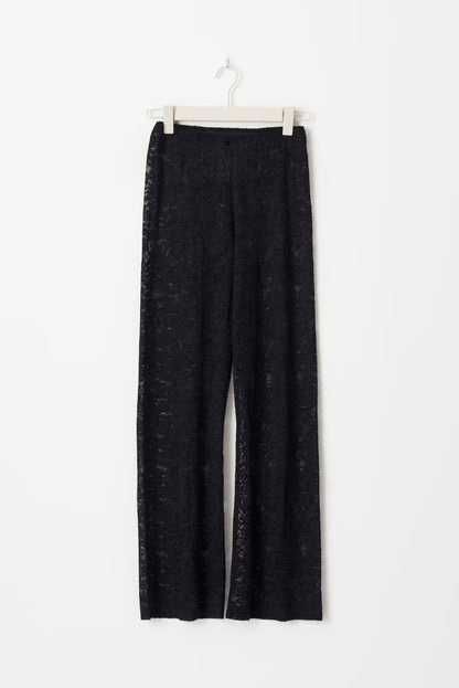 Ausgestellte Hose Damen Spitzen Blumenmuster Elastischer Bund-Velnorah